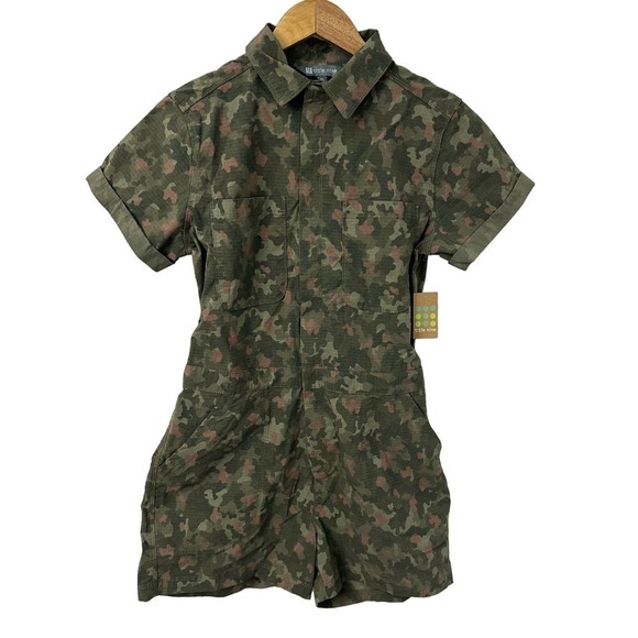 Title‎ Nine Brash Utility Romper Wailea Camo Print XS Women’s - Picture 1 of 11